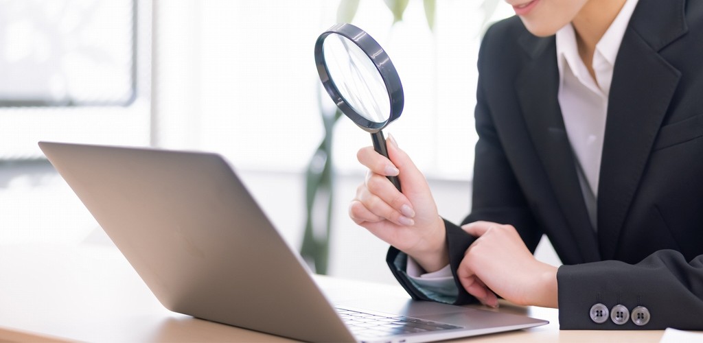 woman looking for documents